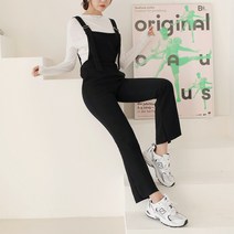 플레이팝 여성용 2컬러 캐주얼한 부츠컷 오버롤 멜빵팬츠