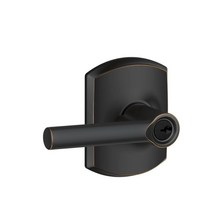 SCHLAGE F51A BRW 716 GRW 브로드웨이 레버 그리니치 트림 키 엔트리 락 에이지드 브론즈, Greenwich, One Sided Dummy