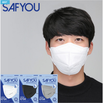 세이퓨 숨쉬기편한 KF-94+ (특대형) 와이드 여름에 더 좋은 새부리형 국내산필터 마스크 그레이 화이트 블랙 50매, 블랙(50매)