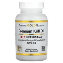 캘리포니아 골드 뉴트리션 CGN 아스타잔틴 크릴 오일 슈퍼바부스트 1000mg 60캡슐 인지질, 단독옵션
