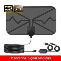 차량안테나부스터 와이파이 디지털 안테나 TV Antena 디지털 HDTV 4k 실내 HD 박스 고 이득 신호 증폭 된, 02 Antenna andAmplifier