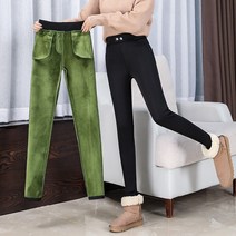 DFMEI 아보카도 바디슈트 레깅스 여 겉 기모 도톰 기모 블랙 팬츠 자녀 추동 날씬해 보이는 팬츠