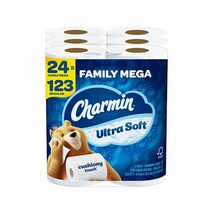 Charmin 울트라 소프트 쿠션 터치 화장지 패밀리 메가 롤 18개 = 레귤러 롤 90개