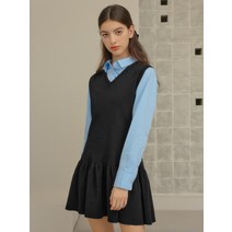 GENERAL IDEA WOMAN 미니멀 프릴 니트 원피스 BLACK / WBC1L15503