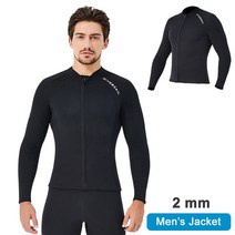 웻슈트 서핑 잠수복 스킨스쿠버 슈트남성 잠수복 탑 자켓 2mm 또는 3mm 1.5mm 네오프렌 긴팔 셔츠 바지 민, 01 2mm Men Jacket_03 M