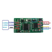 DC 4-20MA to RS485 2 채널 아날로그 수집 모듈 비트 보드 Modbus RTU PLC 도구 부품, 01 Without Pin