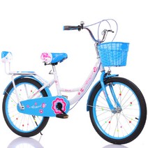 어린이 자전거 여아 10세 이상 3학년 초등학생 자전거 타기 20촌 22촌 어린이 자전거 발자전거, 블루 블랙 타이어 등받이_20인치적합120-140cm