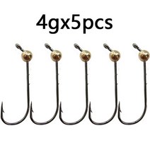 웜기어 감속기 5 개/몫 마이크로 지그 헤드 낚시 후크 0.5g-4g 구리 미니 크랭크 소프트 웜 루어 액세서리, [06] 4g