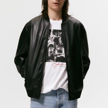 ZARA 자라 에코 레더 봄버 블루종 라이더 가죽자켓 Z1029