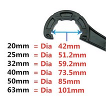 계량기동파방지 배관청소 환기구 에어컨 배수 플라스틱 워터 파이프 퀵 밸브 커넥터 PP 튜브 볼 액세서리, 03 Wrench_06 Pipe 63mm