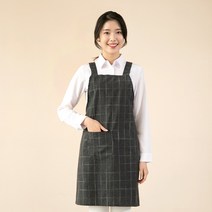 이솔홈 앞치마 원피스형 주방 공방 카페 바리스타 어린이집앞치마 모음, 체크 H 앞치마 02_그레이