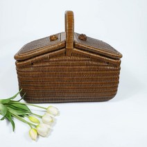 라탄 라운드 피크닉 피크닉 바구니 라탄 피크닉 빅사이즈