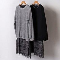 아이우먼 빅사이즈사랑해요 B965L102 쉬폰이중플레어원피스 MN