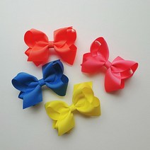 앙드레뿌띠 썸머그로스그레인 스몰리본핀 4컬러(여름컬러) 유아악세사리 원피스코디 리본핀 볼륨리본보우 아동헤어핀 비비드컬러