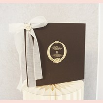 축의금 노트 / 웨딩 방명록 (디자인:아이보리리본 큐빅_신랑신부) / 셀프웨딩 준비물 셀프웨딩 소품 부조금정리