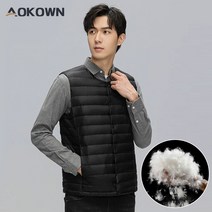AOKOWN 남성 경량패딩조끼 U넥 빅사이즈 구스 초경량 패딩조끼