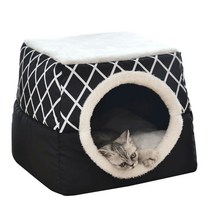 <인기추천>애완견 고양이 집 사계절 고양이 둥지 우주 캡슐 침대 동굴 동봉된 개집 수면 매트 패드 텐트 이