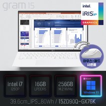 LG 2022 그램15(12세대) 15ZD90Q-GX76K [이벤트 한컴오피스 증정], WIN11 Pro, 16GB, 256GB, 코어i7, 화이트
