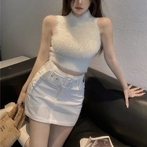 (무배)(수입) 폭시 부클 나시폴라 크롭 + 벨트 미니스커트 2pcs세트