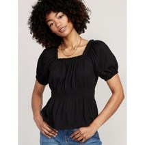 올드 네이비 퍼프 소매 슬리브 스모크 베이비돌 블라우스 여성 여자 104621