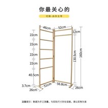 자취생으로살아남기 시스템 코너 낮은 옷가게 행사용행거 행가 스탠드옷걸이 심플 모던 솔리드 우드 행거 소나무 바닥 코트 랙 가방 수건 목욕 타월 접이식 가정용, 원목색