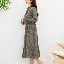 꽃무늬 프릴 여자롱원피스 허리셔링 내추럴 캐주얼 연예인원피스 휴양지원피스 노멀