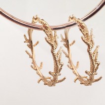 산호 귀걸이 14k 18k 웨딩 빅 후프 코랄 펑크 여성 VKME 모드 metall gro집e blame schmuck damen ohrringe 클랴식 야생마 부품