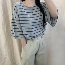 남자 오버핏 단가라 데끼 코튼 라운드 반팔티 5컬러