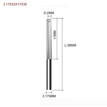 CNC조각기 각인기1개 3.175mm 4mm 6mm 8mm 2 개의 플루트 스트레이트 슬롯 엔드 밀링 커터 목재 CNC 조각, 07 3.175X2X17X38