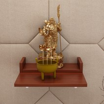 벽걸이 선반 불상 부처님 트레이 제단 벽 부착형 원목 나무 인테리어 미니 장식품 걸이, 유자나무]트럼펫