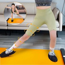 오네뜨 슬라이드보드 유산소 실내스케이트 매트 덧신증정, 오렌지180cm