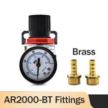 AR2000 G1/4 '공압 미니 공기 압력 릴리프 제어 컴프레서 레귤레이터 처리 장치 밸브 게이지 4MM-16MM 피팅 포함, CHINA, 4MM, AR2000-Brass-BT
