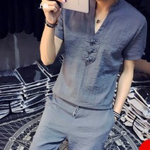 가바바 남성 린넨 트레이닝복세트 V넥으로 시원하게 입자 G10967