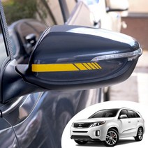 뉴쏘렌토R 사이드 미러 반사 컬러 데칼 스티커 포인트 튜닝 자동차 시트지 야간시 안전스티커, 크롬(별도)