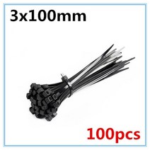 벨크로 케이블타이 선 정리 찍찍이 100 개 3X60/80/100/120/150/200mm 흰색 검정색 우유 케이블 와이어 지, 한개옵션1, 09 3 x 100mm