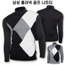남성 고신축성 배색 체크 골프니트 폴라티 추천 청년