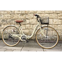 마이팔라스 MYPALLAS 26인치 6단 접이식 자전거, 베이지색