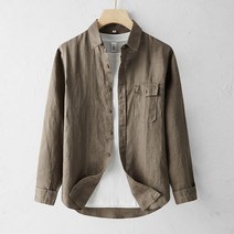 빈티지 여름 얇은 스트라이프일 계열 셔츠 긴 팔 린넨 루즈 핏 캐주얼 남성복 중년. 면 여성흰색셔츠 여자원피스브랜드 여자흰남방 여성남방셔츠 여자남방 여성롱셔츠