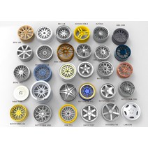 4Pcs 118 스케일 자동차 모델 휠 19 수정 사용자 정의 TE37 BBS ROTIFORM GTR 184ce28 토스 휠 허브, [11] VOSSEN CV3