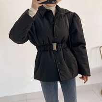 퍼니걸스 3640 벨트 하프 패딩 점퍼 여성의류