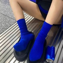 해외직구 양말 캐쥬얼 스니커즈 클라인 블루 여성 크루 양말 한국 패션 복고풍 스타일 캐주얼 스트리트 스포츠 하라주쿠 솔리드 컬러 트렌드 그린 오렌지 레드 베이지