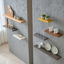 휴니드아름드리 벽선반 무지주 빈티지 고재 나무 원목 다용도 수납 주방 벽걸이 선반 일자형, 베이직 오크