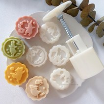 추석 토끼 명절 과자 빵 앙금빵틀 화과자 월병틀 세트 월병 앙금플라워도구 수제 만들기, 토끼 4종 세트 50g