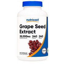 뉴트리코스트 그레이프 시드 포도씨 추출물 28000mg 240정 Nutricost Grape Seed Extract, 1개, 기본