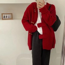 도오빠 노엘렌 여성 후드 가디건 꽈베기 스웨터 자켓 떡볶이 니트 긴팔 재킷 루즈핏 가을 여자가디건