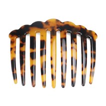 셀룰로오스 아세테이트 모발 측면 빗 투명 결정 표범 9 치아 헤어핀, 1, 1개