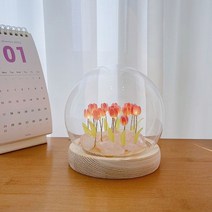 튤립 무드등 diy 만들기 재료 가방 핸드메이드 장식 발렌타인 생일 선물, 로즈스톤 튤립 20송이