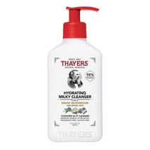 THAYERS 밀키 하이드레이팅 페이스 클렌저 스노우 버섯과 히알루론산 과 전문의가 추천하는 민감한 부드러운 페이셜 워시 모이스쳐라이징 스킨케어 파라벤 프리 236.6ml(8온스), Milky Cleanser