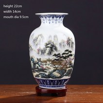 골드 블루와 화이트 도자기 꽃병 장식 거실 골동품 Jingdezhen 새로운 중국 공예, 02 B