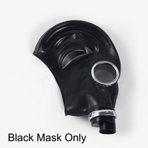 가정용방독면 산업용 안전 전면 가스 마스크 호흡기 연결 파이프 포함 작업장 생존, Black Mask